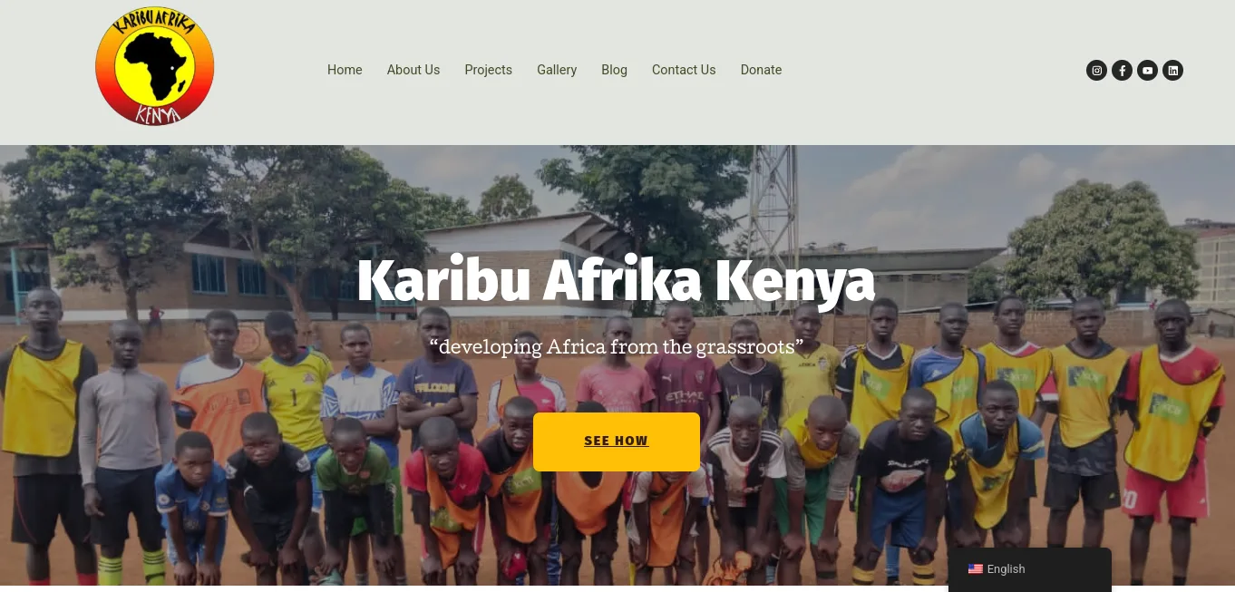 Karibu Afrika Kenya website designed by USBIT Solutions