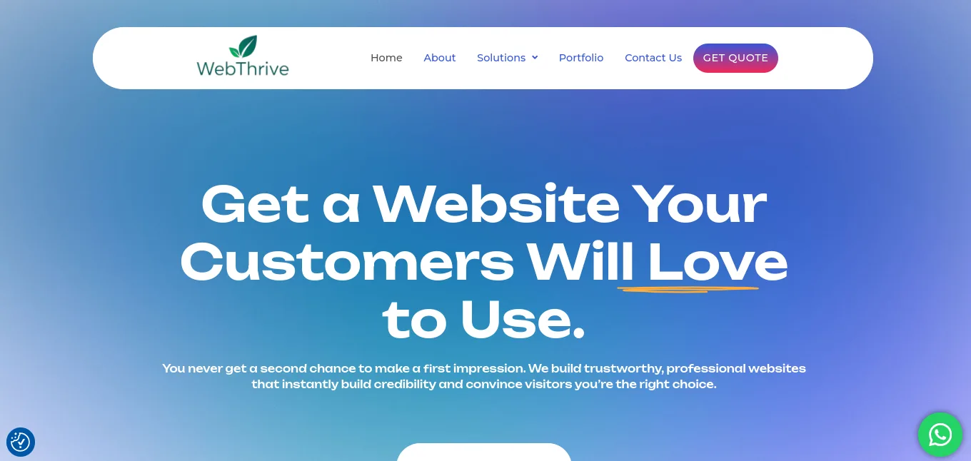 Web Thrive website designed by USBIT Solutions
