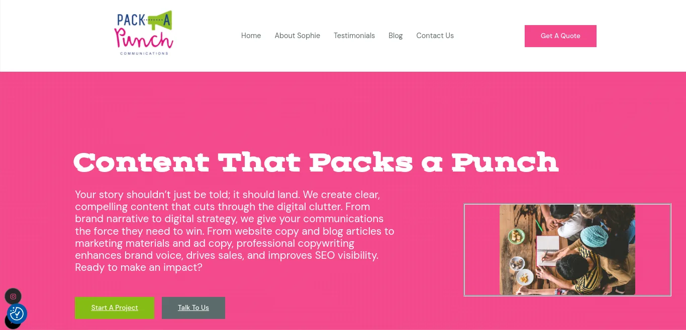 Pack a Punch Communications website designed by USBIT Solutions